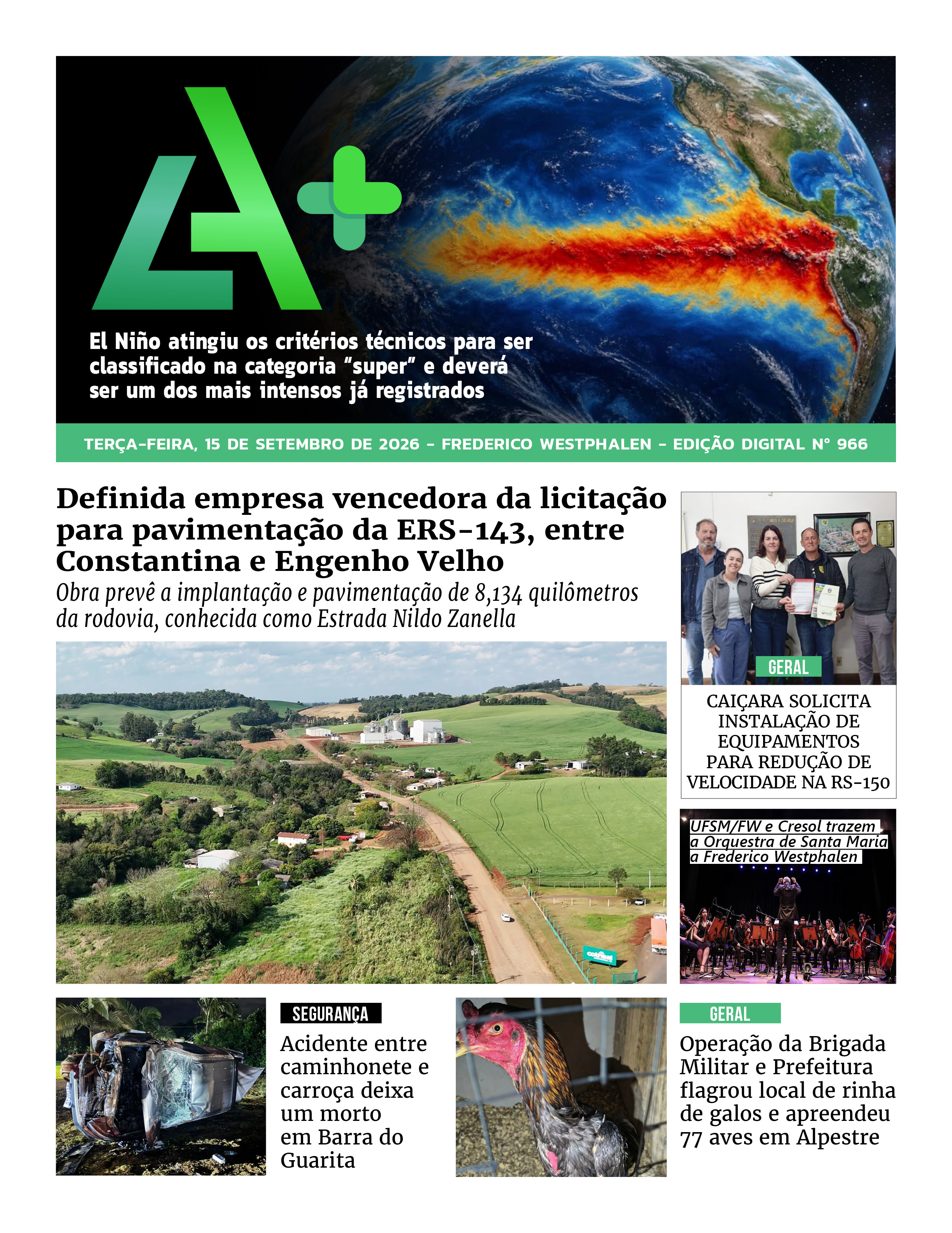 Capa LA+ Edição 966 – terça-feira, 15 de setembro de 2026